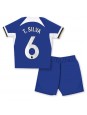 Chelsea Thiago Silva #6 Replika Hemmakläder Barn 2023-24 Kortärmad (+ byxor)